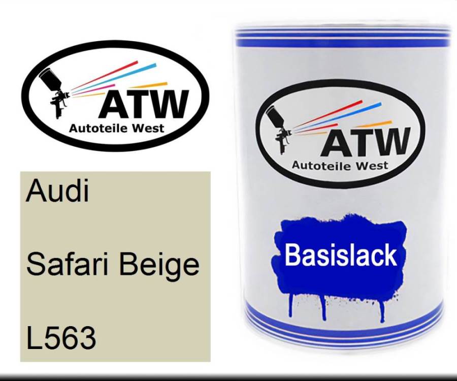 Audi, Safari Beige, L563: 500ml Lackdose, von ATW Autoteile West.